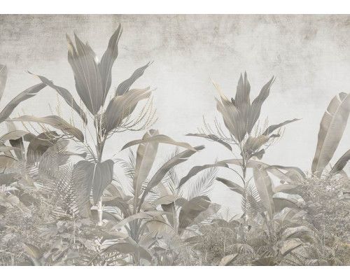 Fototapete mit einem üppigen botanischen Dschungelbild, voller Grüntöne und lebendiger Blätter, perfekt für einen natürlichen und tropischen Look.