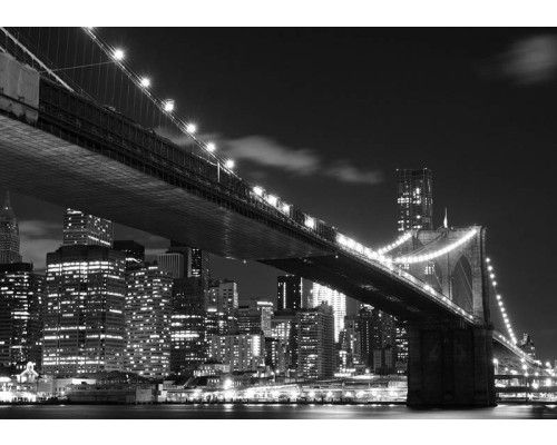 Fototapete Brooklyn Bridge bei Nacht