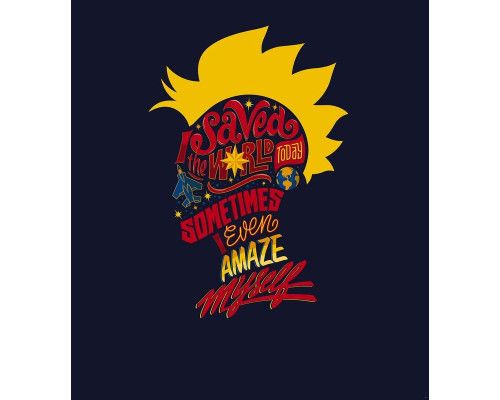 Fototapete Captain Marvel rettet die Welt, starke Helden-Szene.