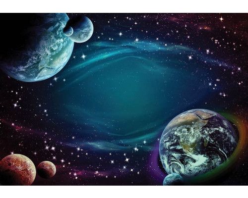 Fototapete des Kosmos mit Planet Erde, Thema Weltraum.