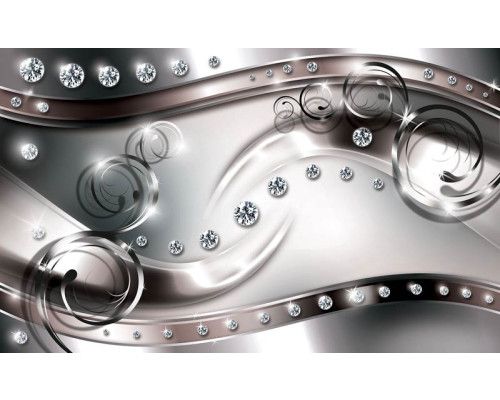 Diamanten und Abstraktion, dargestellt auf einer luxuriösen Fototapete für einen eleganten Raum.