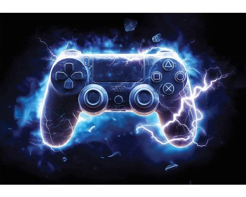 Fotobehang safari dieren avontuur met giraffe, zebra’s en savannelandschap in getekende stijl.