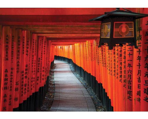 Fototapete mit einem 3D-Korridor in China, detailliert und realistisch.