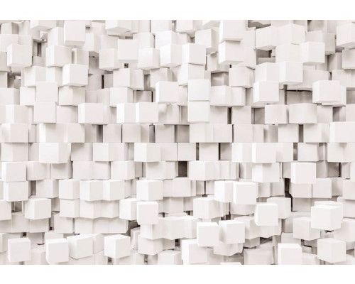 Fototapete mit abstrakten Steinen, die dem Raum einen ruhigen und minimalistischen Look verleiht.