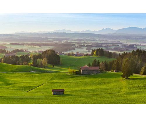 Himmlische bayerische Landschaften mit der Natur und den Bergen der Alpen.