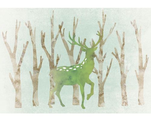 Fototapete eines Rehs im Wald, naturgetreu.