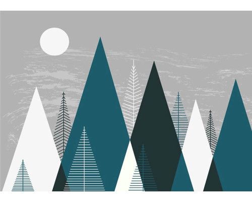 Fototapete Illustration von Bergen