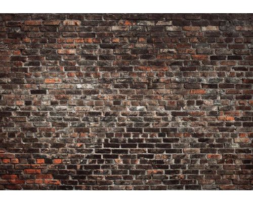 Fototapete einer industriellen Ziegelwand mit urbanem Flair.