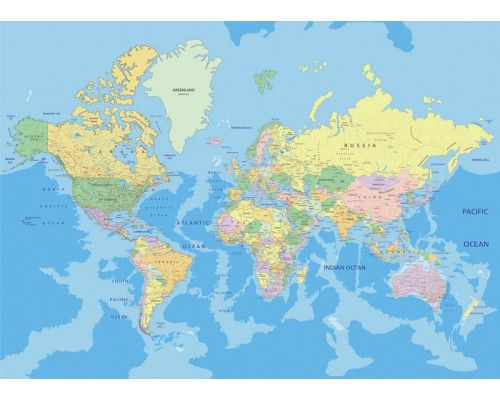 Fototapete Klassische Weltkarte