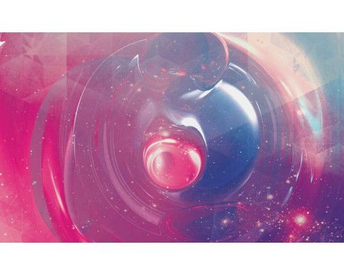 Buntes abstraktes Kunstwerk auf Fototapete mit modernem Malstil.