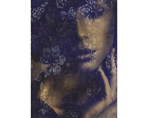 Zarte Spitzenmuster, kunstvoll dargestellt in dieser Fototapete, ideal für einen raffinierten Look.