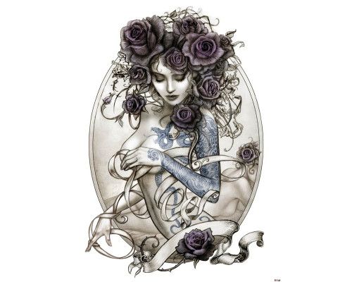 Fototapete von les belles dames de la rose, klassischer Rosendruck.