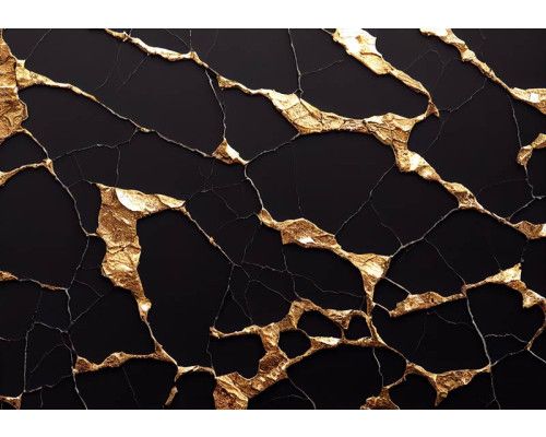 Luxuriöse schwarz-goldene Marmor-Fototapete mit einer eleganten Kombination aus dunklen Marmormustern und goldenen Akzenten.