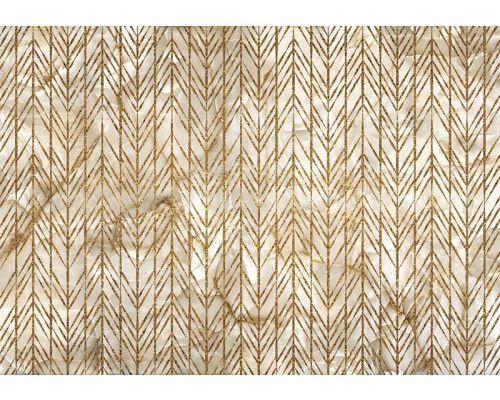 Fototapete mit feinen goldenen Linien auf einem Hintergrund aus weichem Marmor, der ein elegantes und luxuriöses Aussehen schafft.