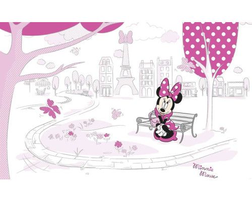 Fototapete mit Minnie Mouse in Paris, Thema Disney.