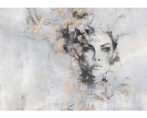 Fototapete Mystische Frau mit luxuriösen Goldfarben