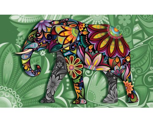 Abstrakte Fototapete von Elefanten im Kunststil, einzigartige Komposition.