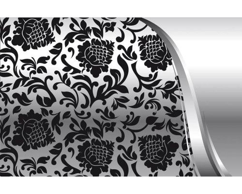 Abstrakte Fototapete mit schwarzen und weißen Ornamenten, ideal für einen modernen und minimalistischen Raum.