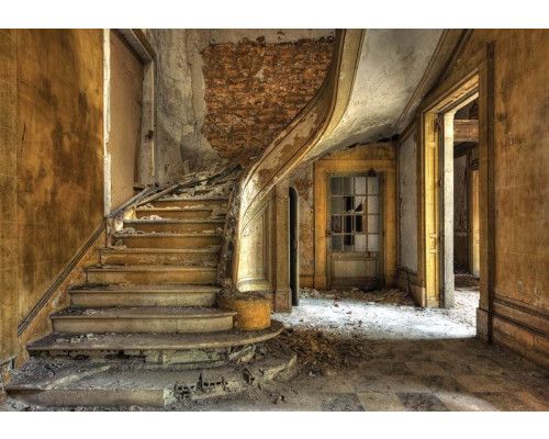 Fototapete eines alten Gebäudes, historisch und industriell.