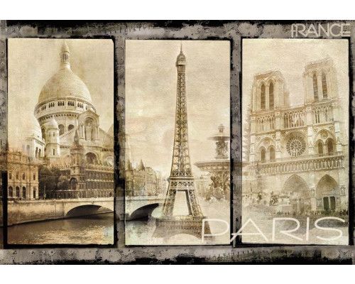 Eiffelturm Fototapete, mit einem Vintage-Look des kultigen Pariser Monuments, perfekt für Frankreichliebhaber.