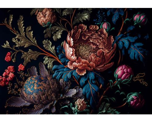 Blühende Pfingstrosen, stimmungsvoll eingefangen auf einer malerischen floralen Fototapete.