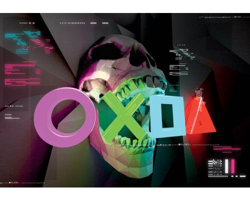 Ein gruseliges Design mit PlayStation-Elementen, perfekt für Fans von Horrorspielen und intensiver Atmosphäre.