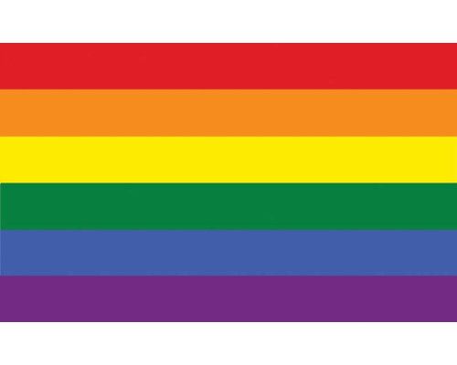 Fototapete mit einer Regenbogenflagge, bunt und lebendig.