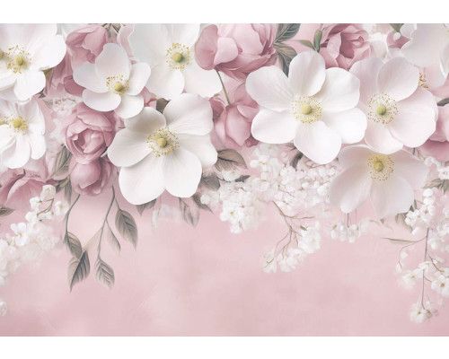 Fotobehang met artistieke palmbomen in zwart-witte illustratiestijl.