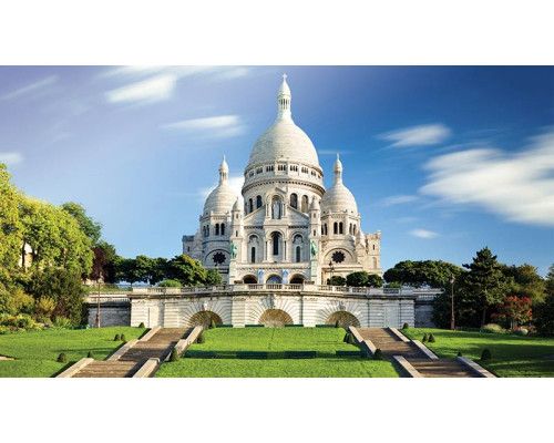 Fototapete von Sacré-Coeur auf dem Pariser Montmartre, einem ikonischen Gebäude.