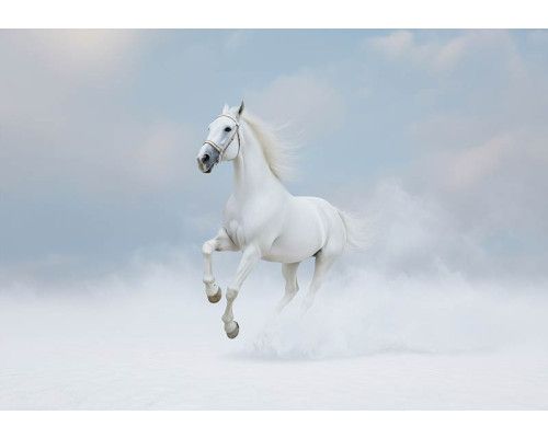 Fotobehang voetbal door de muur met 3D-effect van een bal die door gebarsten wand knalt.