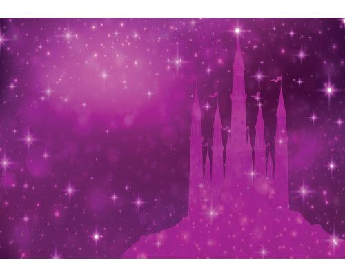 Fototapete eines Märchenschlosses mit einer Prinzessin und Sternen.