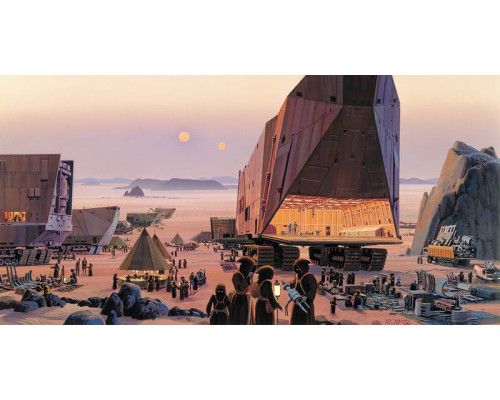 Java Market Star Wars Fototapete, perfekt für ein abenteuerliches Zimmer.