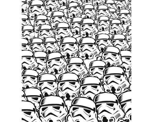 Fototapete eines Stormtrooper-Schwarms aus Star Wars, der einen bevorstehenden Vormarsch der weiß gepanzerten Truppen in Formation zeigt.