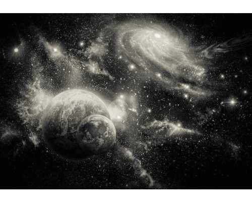 Die Sterne funkeln im Weltraum auf dieser Fototapete, die eine beeindruckende Darstellung des Universums zeigt.