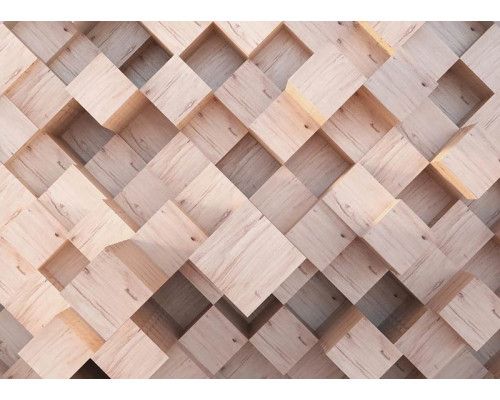 Fototapete Stilvolle Holzwürfel in 3D