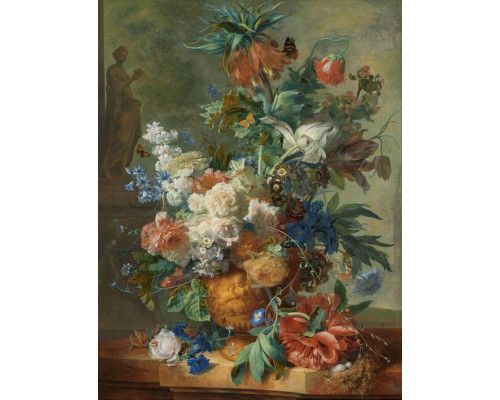 Fototapete mit einem Blumenstillleben von Jan van Huysum, Rijksmuseum.