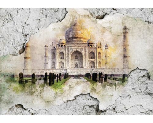 Fototapete des Taj Mahal, beeindruckend und historisch.