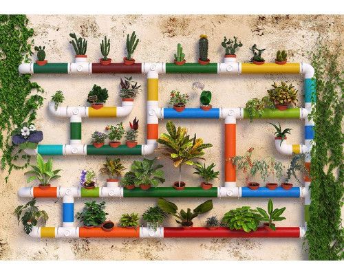 Fototapete Gartenpflanzen am Wasserwerk