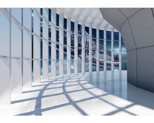 Raumschiff-Fototapete mit einer futuristischen Darstellung des Kosmos und des Weltraums, ideal für Science-Fiction-Fans.