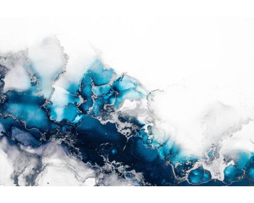 Fototapete aus türkisem Marmor mit abstrakten grün-blauen Tönen, ideal für moderne und industrielle Innenräume.