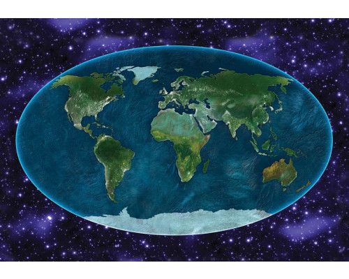 Weltkarte des Universums, kosmische Erde Fototapete für eine futuristische Atmosphäre.