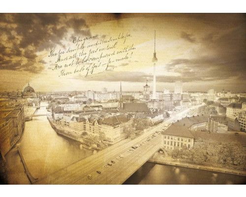 Berlin im Vintage-Stil, Fototapete einer alten Stadt für eine klassische und zeitlose Einrichtung.