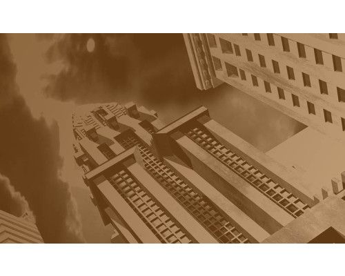 Fototapete eines alten Gebäudes mit einer künstlerischen Darstellung alter Architektur in einem nostalgischen Stil.