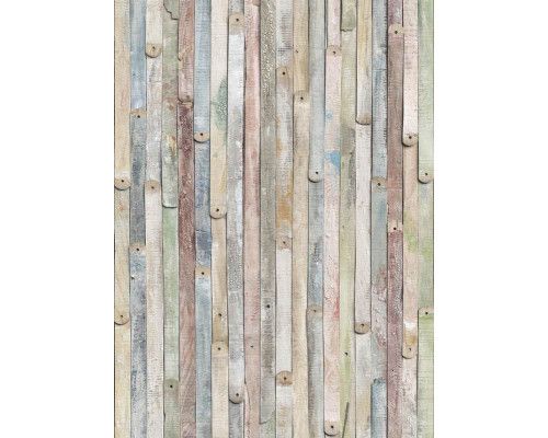 Vintage-Holz und Latten bilden die Grundlage dieser rustikalen Fototapete, die sich ideal für eine warme, natürliche Atmosphäre eignet.