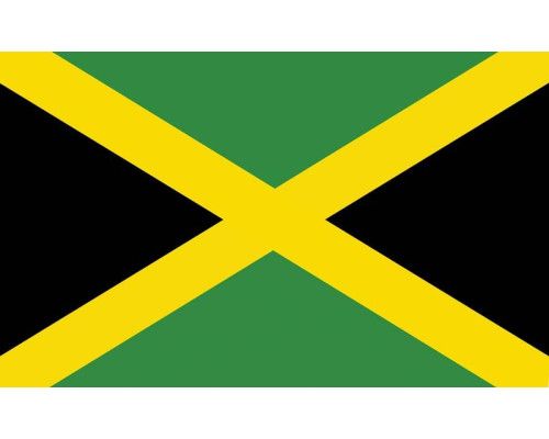 Fototapete mit der Flagge von Jamaika, in leuchtenden Farben.