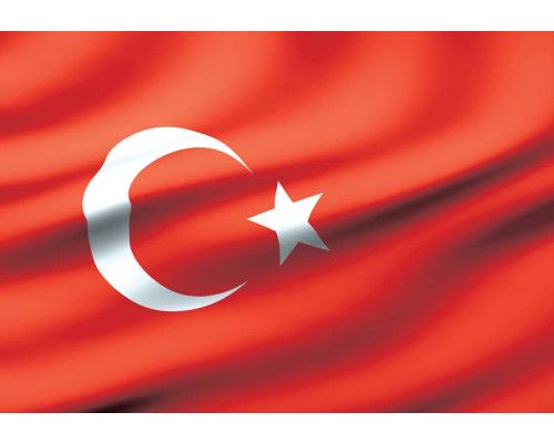 Türkische Flagge auf Fototapete, Symbol der Türkei.