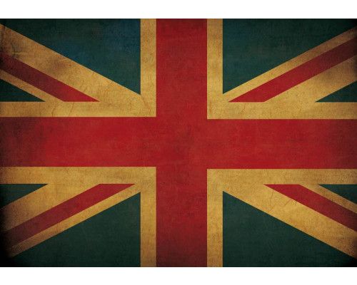 Die Flagge des Vereinigten Königreichs, abgebildet auf einer Fototapete, Union Jack.