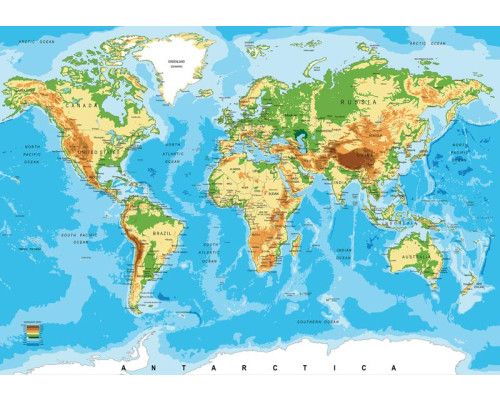 Weltkarte der Erde, Fototapete mit einem globalen und weltweiten Look für ein modernes Zimmer.