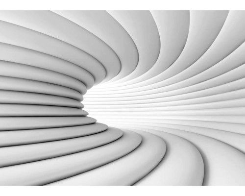 Weiße 3D Tunnel Fototapete