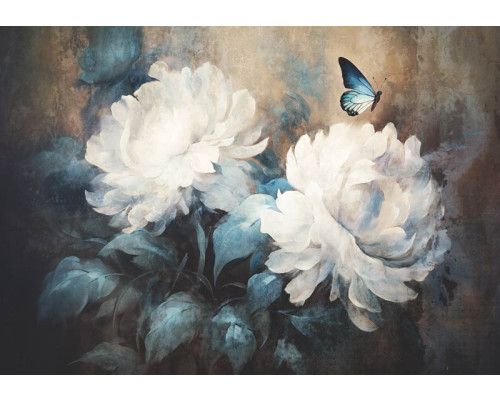 Weiße Blumen Fototapete